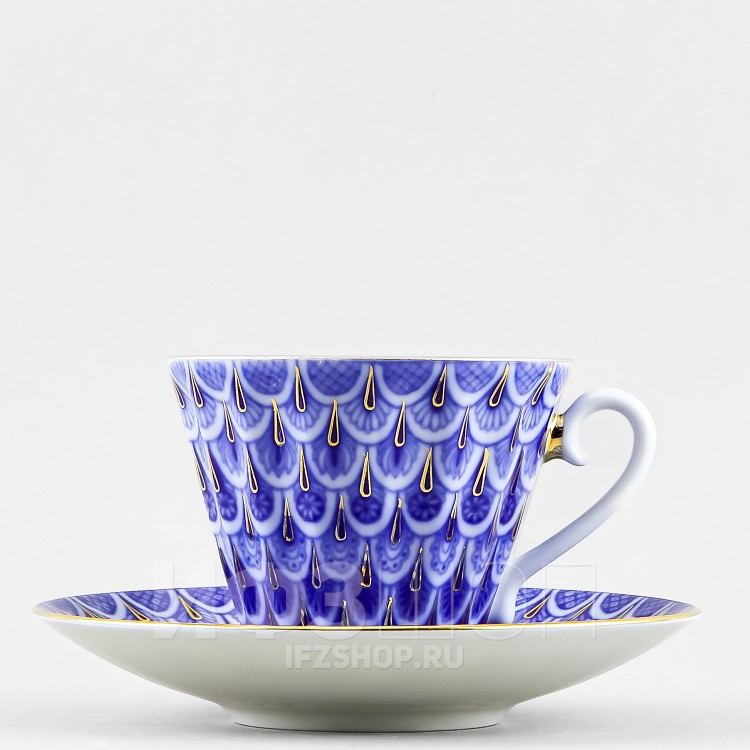 Чашка с блюдцем чайная ф. Лучистая рис. Незабудка в Москве