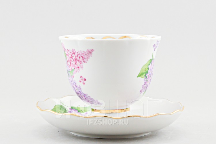 Чашка с блюдцем чайная ф. Бутон рис. Сирень 