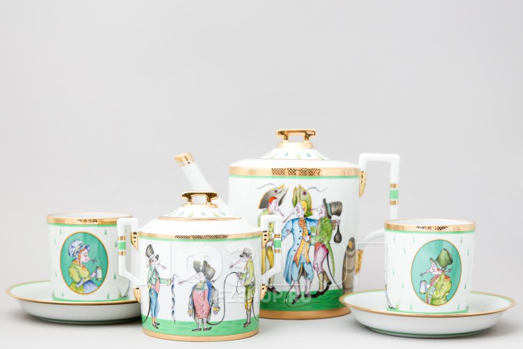 Сервиз чайный ф. Гербовая рис. Крысята-воришки, 15 предметов 