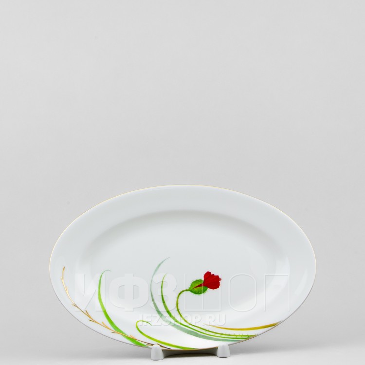 Блюдо овальное 23 х 15 см ф. Премиум рис. Маки в Москве