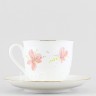 Чашка с блюдцем кофейная ф. Ландыш рис. Розовые цветы в Москве