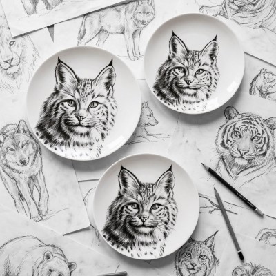 Набор тарелок ф. Универсал рис. Рысь, 3 предмета