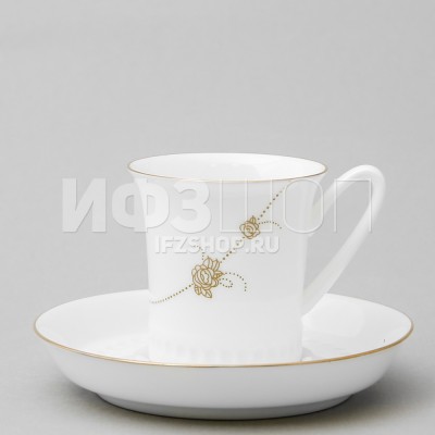 Чашка с блюдцем кофейная ф. Вертикаль рис. Счастье мое №1