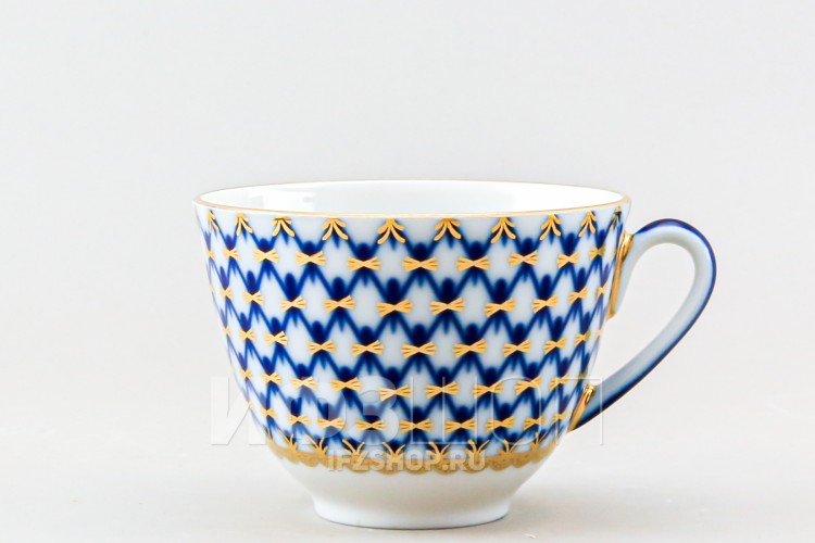 Чашка чайная ф. Весенняя рис. Кобальтовая сетка 