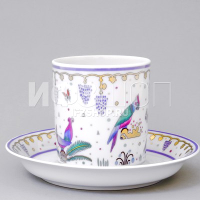 Чашка с блюдцем чайная ф. Гербовая рис. Нескучный сад №1