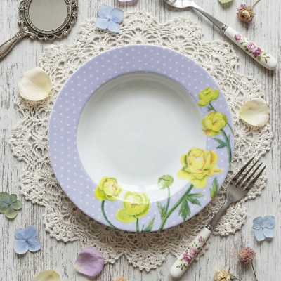 Тарелка глубокая 20 см ф. Идиллия рис. Ситец. Купальница