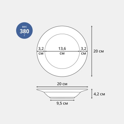 Тарелка глубокая 20 см ф. Идиллия рис. Ситец. Купальница