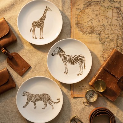 Набор из 3 тарелок плоских 20 см ф. Универсал рис. Сафари