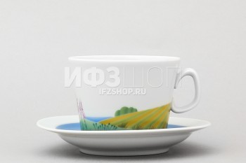 Чашка с блюдцем чайная ф. Молодежная рис. Иван-чай