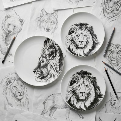 Набор тарелок ф. Универсал рис. Лев, 3 предмета
