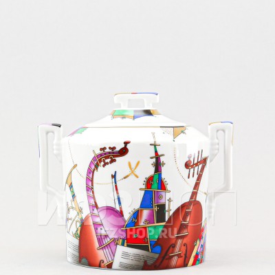 Сервиз чайный ф. Гербовая рис. Музыкальные инструменты, 14 предметов