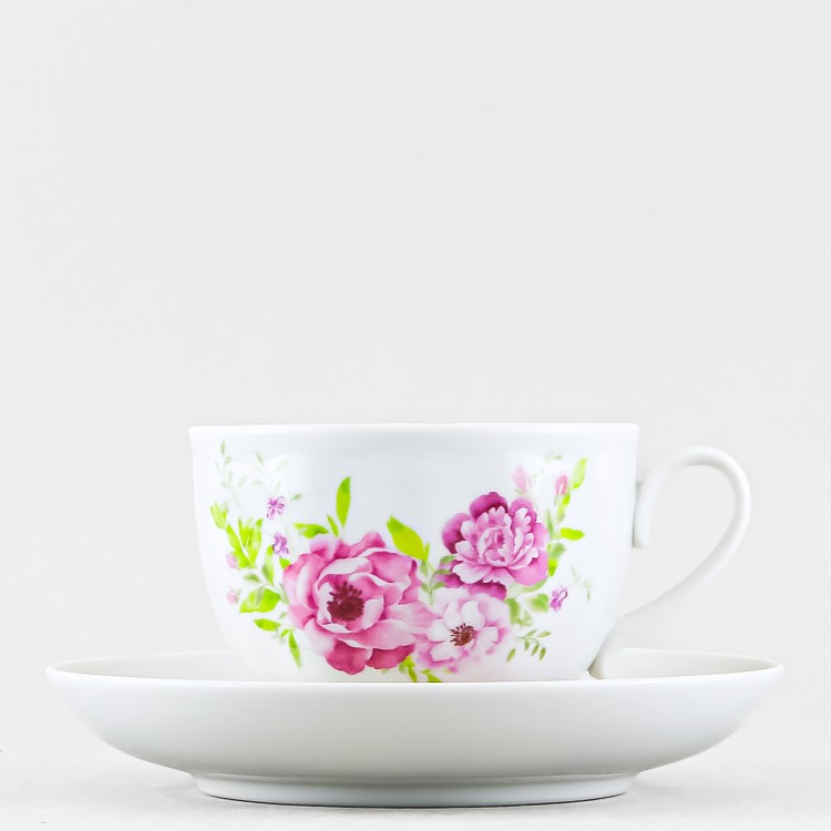 Чашка с блюдцем чайная ф. Гранатовый рис. Оливия 