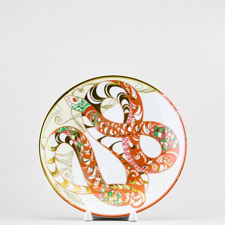 Декоративная тарелка 19.5 см рис. Змей-бороро 