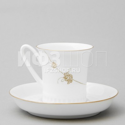 Чашка с блюдцем кофейная ф. Вертикаль рис. Счастье мое №2