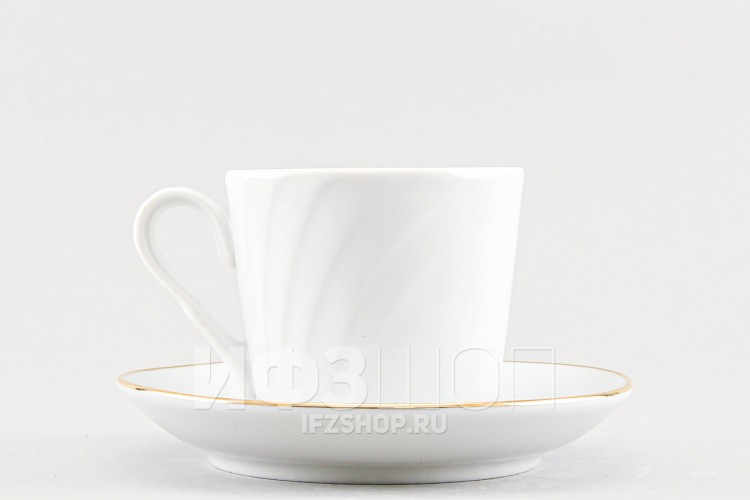 Чашка с блюдцем чайная ф. Голубка рис. Отводка золотом 