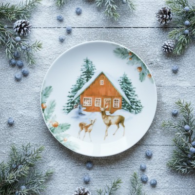 Тарелка плоская 20 см ф. Универсал рис. Лесная сказка