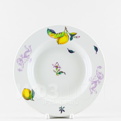 Тарелка глубокая 22 см ф. Глубокая рис. Лимоны