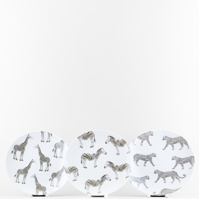 Набор из 3 тарелок плоских 24 см ф. Универсал рис. Сафари