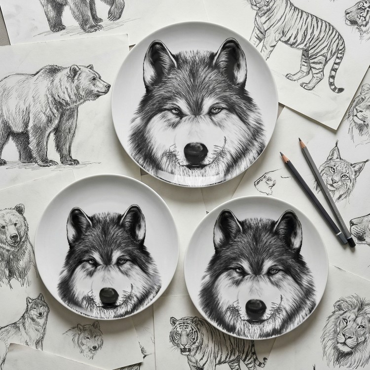 Набор тарелок ф. Универсал рис. Волк, 3 предмета в Пензе