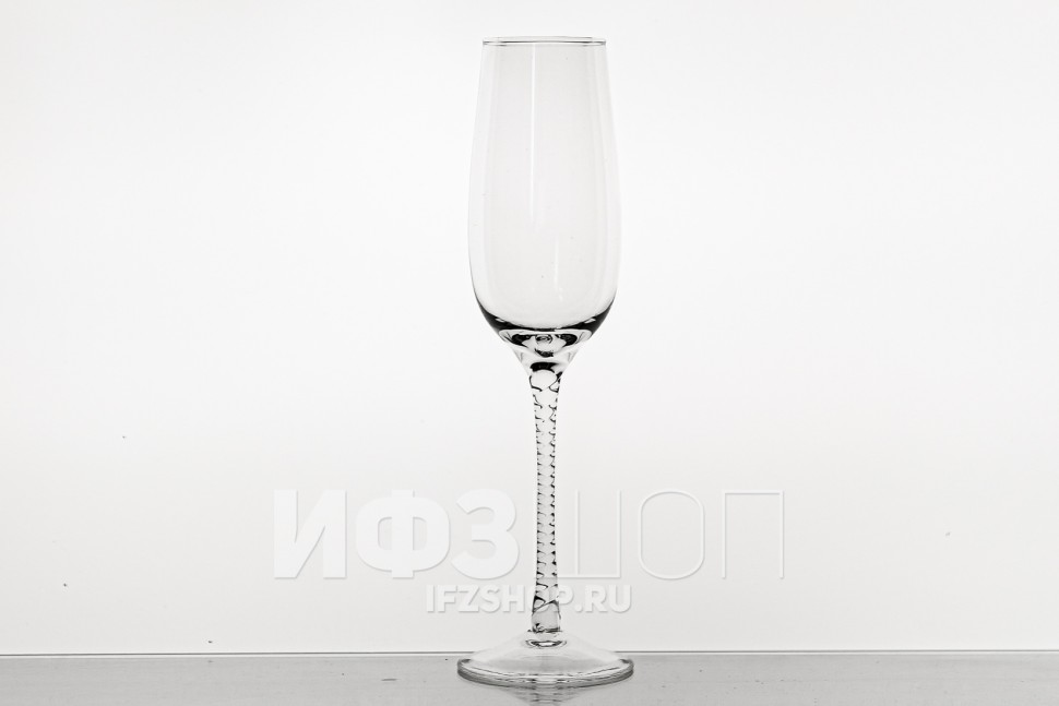 Набор из 6 бокалов для шампанского 180 мл ф. 6403 серия 100/2 (крученая ножка)