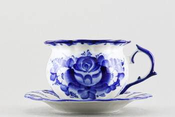 Чашка с блюдцем чайная ф. Императорская рис. Авторский (Кустарева)