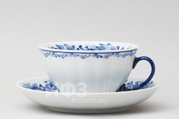 Чашка с блюдцем чайная ф. Белый лебедь рис. Нежность