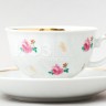 Чашка с блюдцем чайная ф. Голубая роза рис. Розовый ситец
