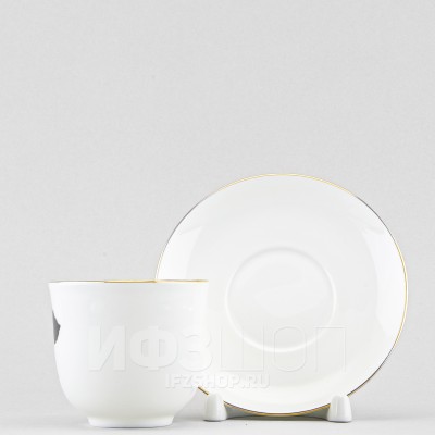 Чашка с блюдцем кофейная ф. Ландыш рис. Силуэты. Именинница