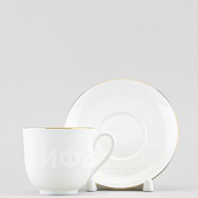 Чашка с блюдцем кофейная ф. Ландыш рис. Силуэты. Именинница