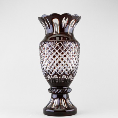 Ваза для цветов Кубок, высота 38 см, бордовый наклад, 492/2