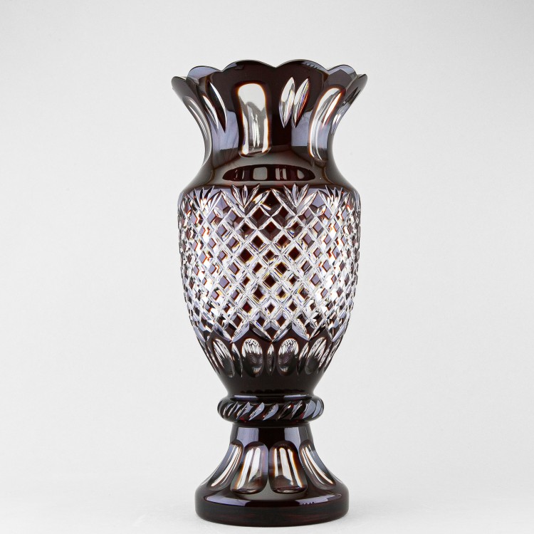 Ваза для цветов Кубок, высота 38 см, бордовый наклад, 492/2 в Москве