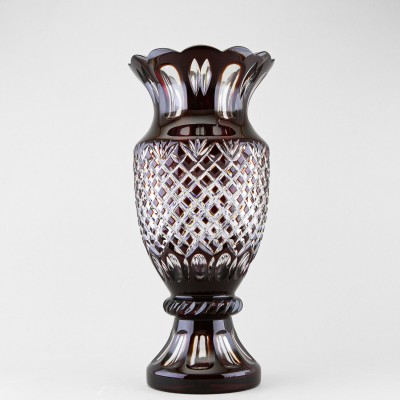 Ваза для цветов Кубок, высота 38 см, бордовый наклад, 492/2