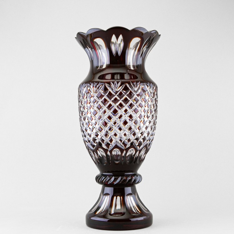 Ваза для цветов Кубок, высота 38 см, бордовый наклад, 492/2 в Москве