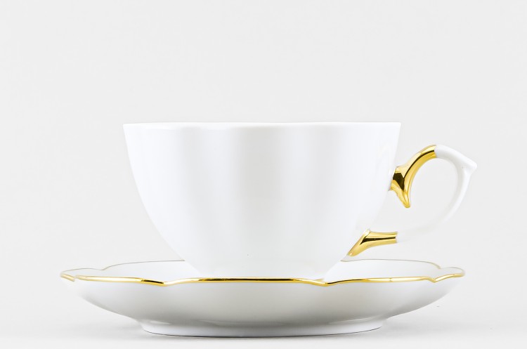 Набор из 4 чашек с блюдцем чайных ф. Елена рис. Отводка золотом в Пензе