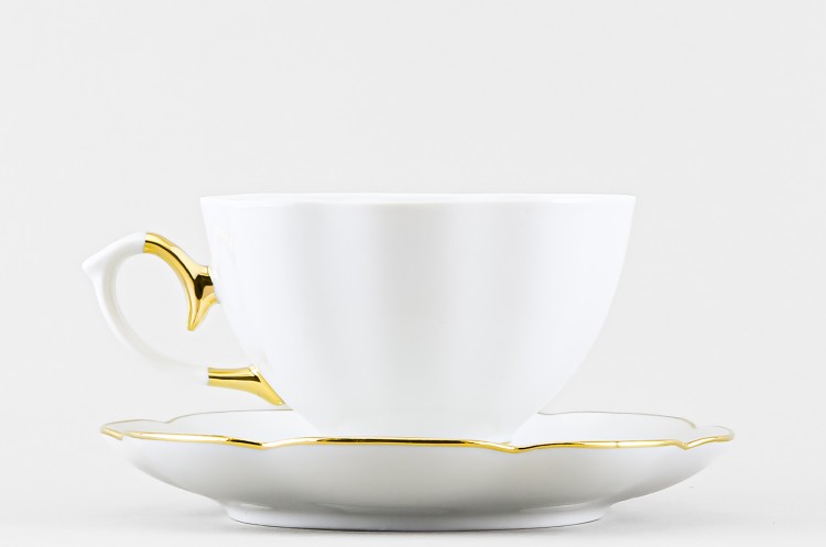 Набор из 4 чашек с блюдцем чайных ф. Елена рис. Отводка золотом в Пензе