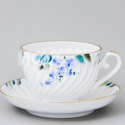 Чашка с блюдцем чайная ф. Витая рис. В саду