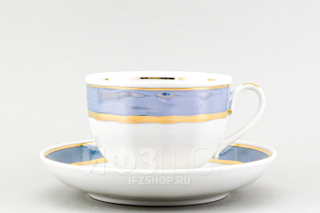 Чашка с блюдцем чайная ф. Гранатовый рис. Морской бриз