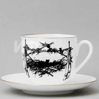 Чашка с блюдцем кофейная ф. Ландыш рис. Силуэты. Котята