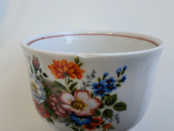 Чашка с блюдцем чайная ф. Тюльпан рис. Букет цветов (Уценка)