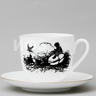 Чашка с блюдцем кофейная ф. Ландыш рис. Силуэты. Мальчик