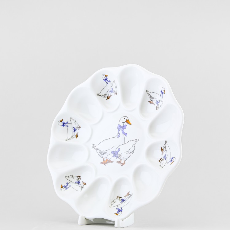 Блюдо для яиц рис. Гуси, 22 см 