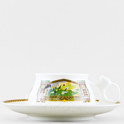 Чашка с блюдцем кофейная ф. Билибина рис. Сказочный пейзаж