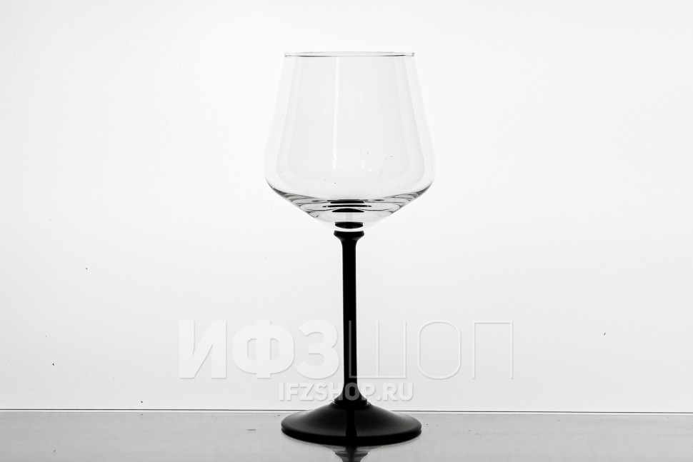 Набор из 6 бокалов для вина 350 мл ф. 11475 серия 200/23 (черная ножка)