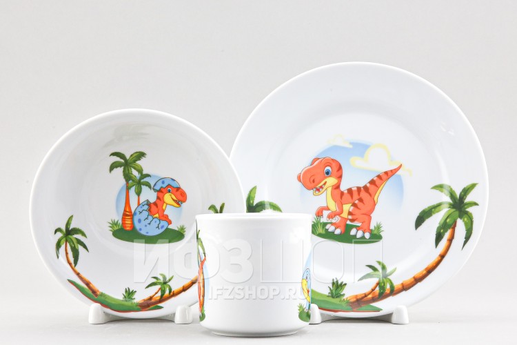 Детский набор ф. Идиллия рис. Динозаврики (с миской) 