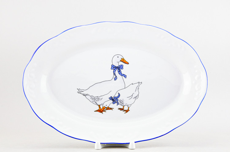 Блюдо овальное 31.5 х 21 см ф. Надежда рис. Гуси 