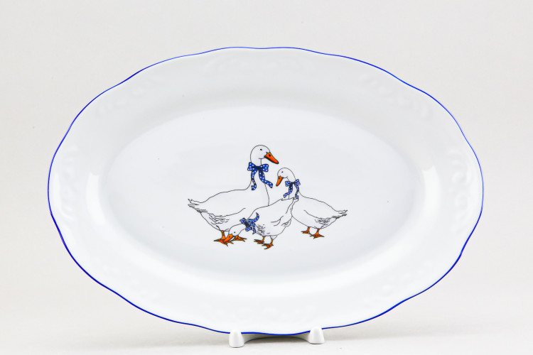 Блюдо овальное 31.5 х 21 см ф. Надежда рис. Гуси 