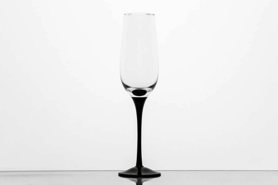 Набор из 6 бокалов для шампанского 180 мл ф. 6403 серия 200/23 (черная ножка)