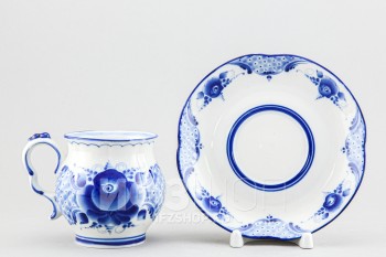 Чашка с блюдцем чайная ф. Голубая рапсодия рис. Авторский