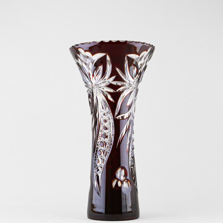 Ваза для цветов, высота 31 см, бордовый наклад, 745/7 в Москве