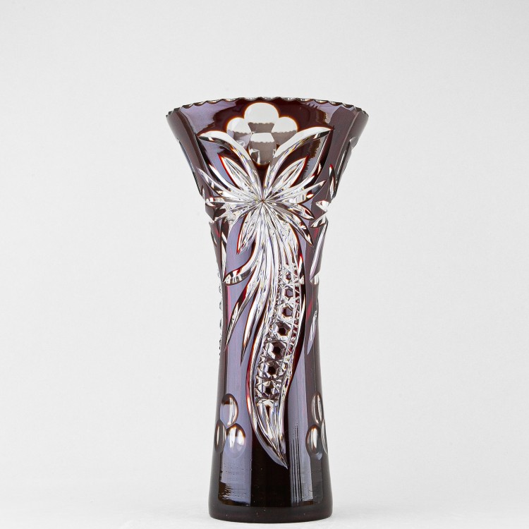 Ваза для цветов, высота 31 см, бордовый наклад, 745/7 в Москве